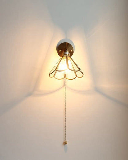 Classic Glass Floral Wall Lamp with LED Bulb