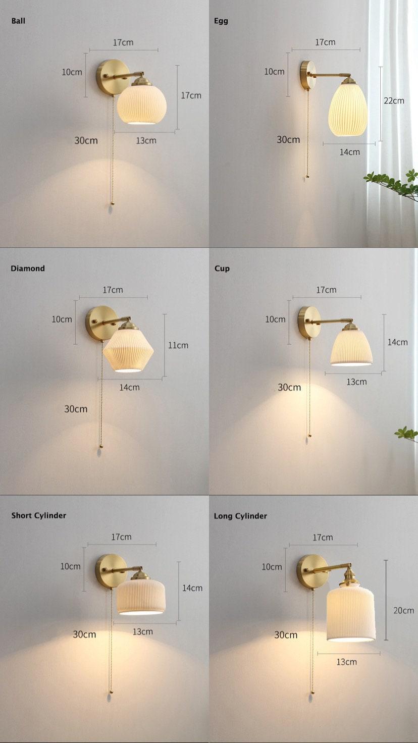 Classic Round Ceramic Wall Light with Bulb