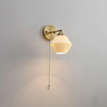 Classic Round Ceramic Wall Light with Bulb