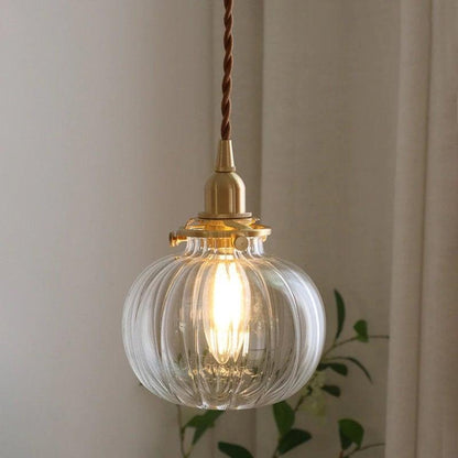 Vintage Glass Pendant Lamp with LED Light