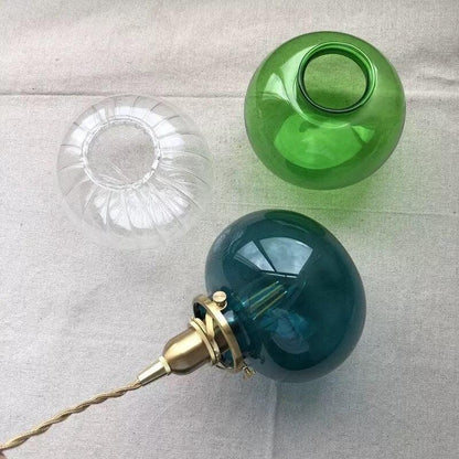 Vintage Glass Pendant Lamp with LED Light