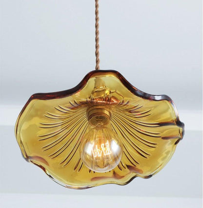 Elegant Glass Floral Pendant Light with LED Bulb