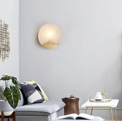 Modern Marble LED Wall Lamp With Gold Trim