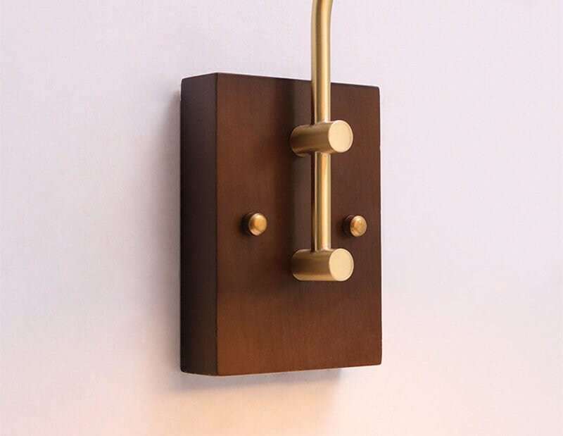 Classic Ceramic LED Wall Lamp With Wooden Mount
