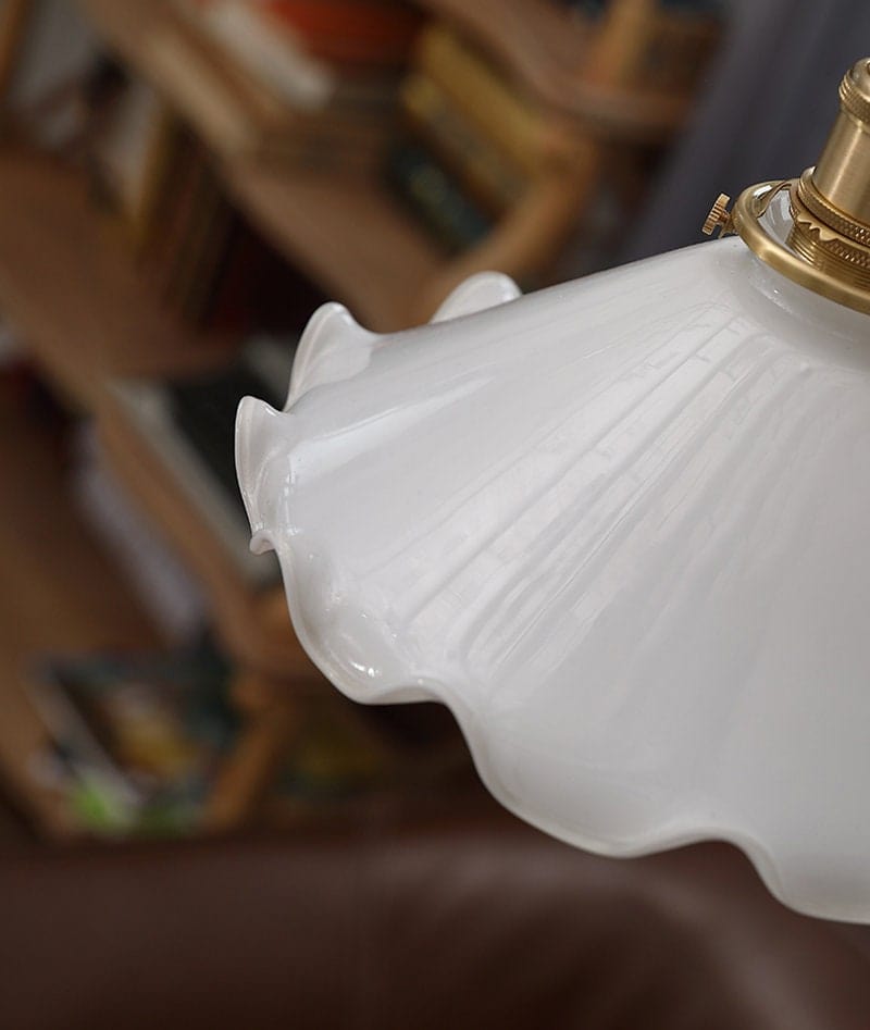 Classic White Glass Floral LED Pendant Light