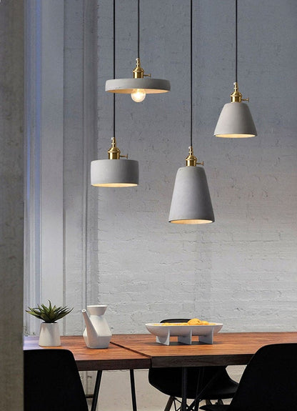 Unique Concrete Pendant Lamp with LED Bulb Included