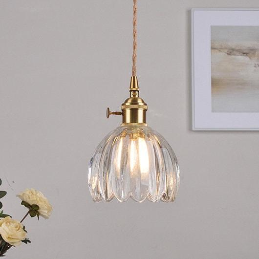 Small Elegant Glass Pendant Lamp with LED Bulb