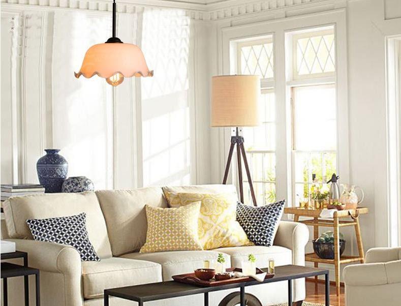 Elegant Glass Pendant Light with Fabric Shade