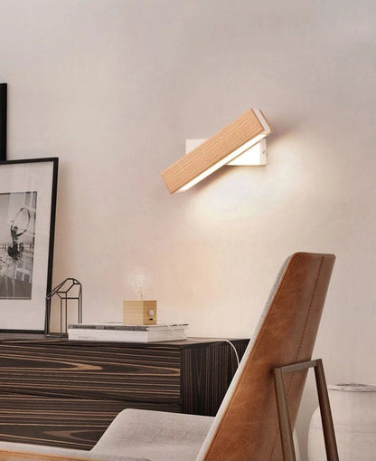 Modern Wooden Adjustable Bedside Lamp