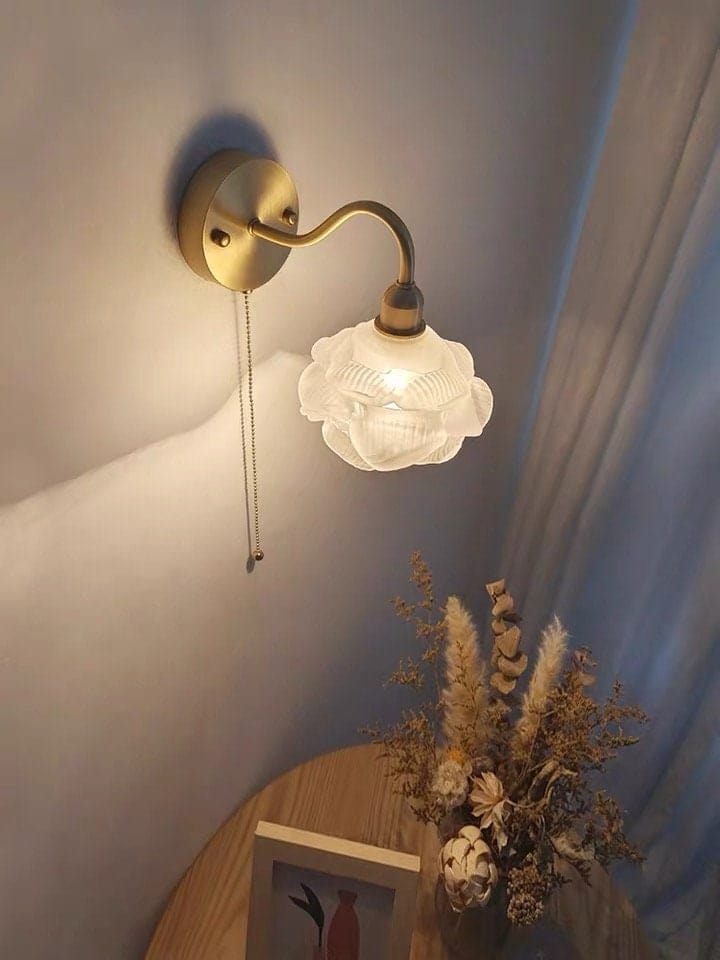 Elegant Glass Floral Wall Lamp with LED Bulb Included