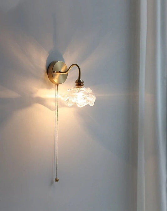 Elegant Glass Floral Wall Lamp with LED Bulb Included - Lusomart