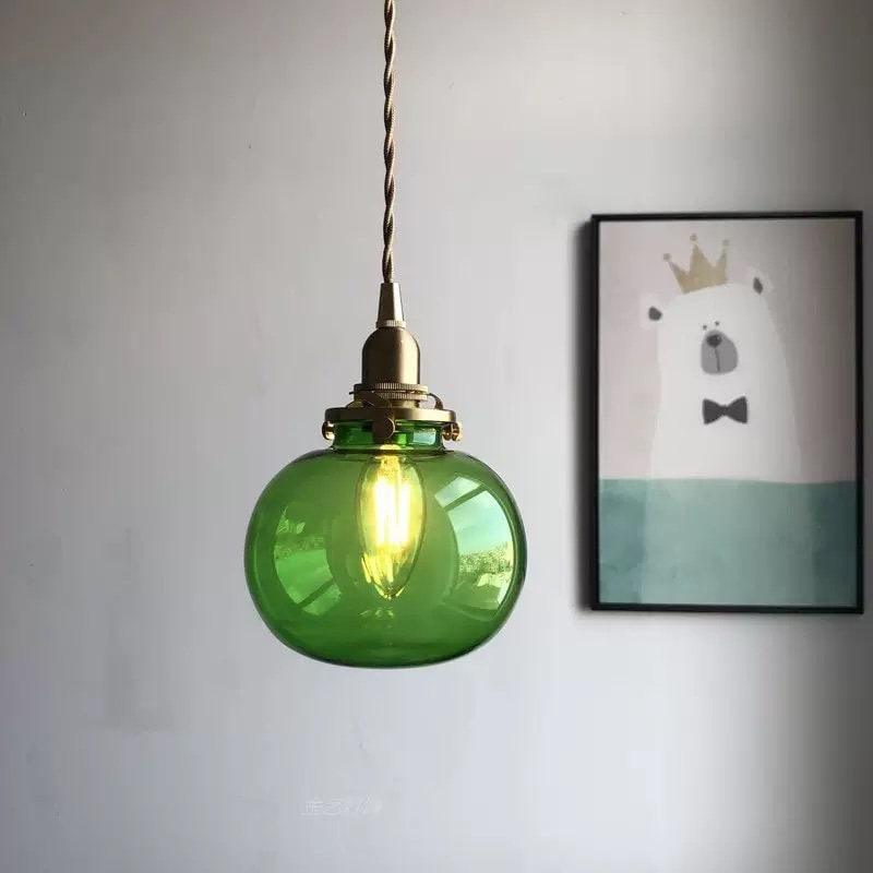 Vintage Glass Pendant Lamp with LED Light - Lusomart