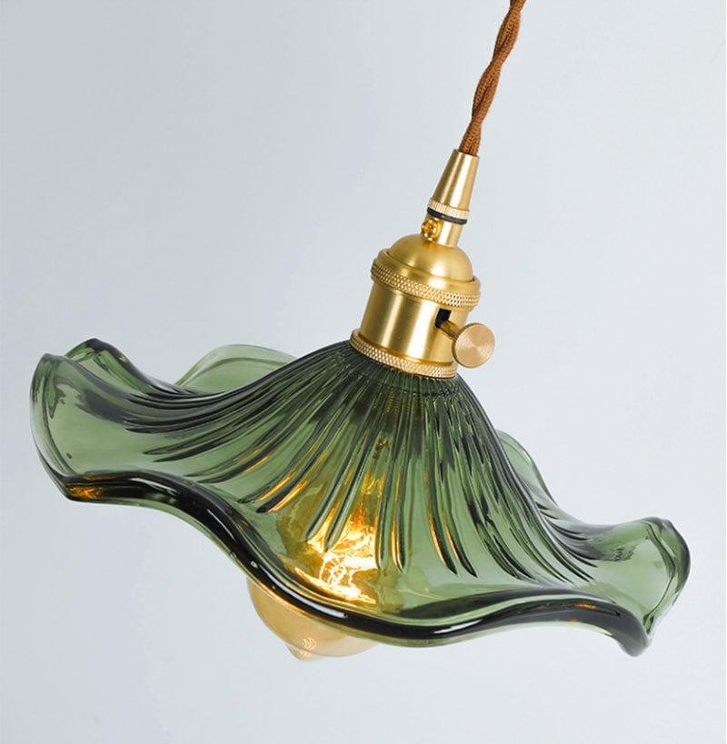 Elegant Glass Floral Pendant Light with LED Bulb