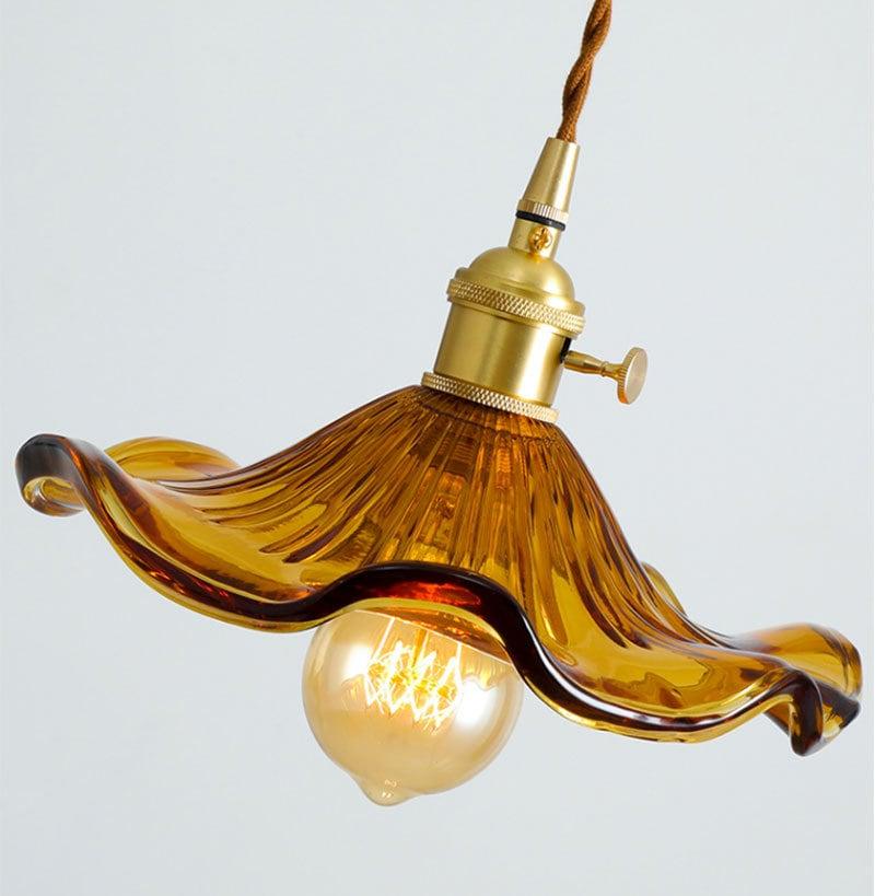 Elegant Glass Floral Pendant Light with LED Bulb