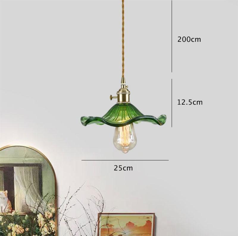 Elegant Glass Floral Pendant Light with LED Bulb