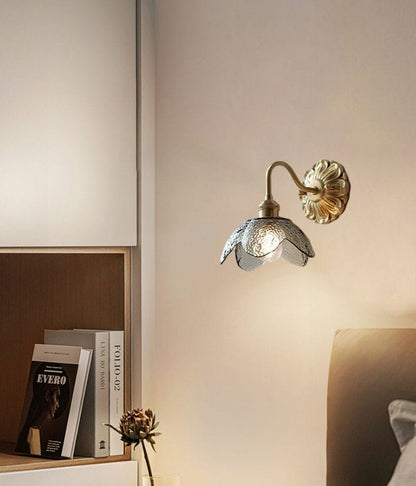 Soft Glass Brass Wall Sconce Light Fixture