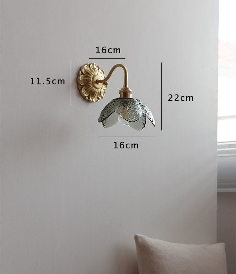 Soft Glass Brass Wall Sconce Light Fixture