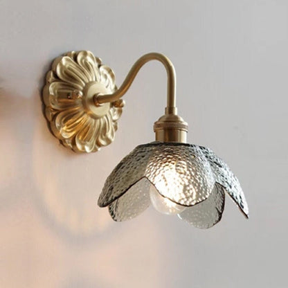 Soft Glass Brass Wall Sconce Light Fixture - Lusomart