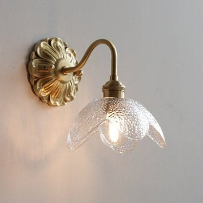 Soft Glass Brass Wall Sconce Light Fixture