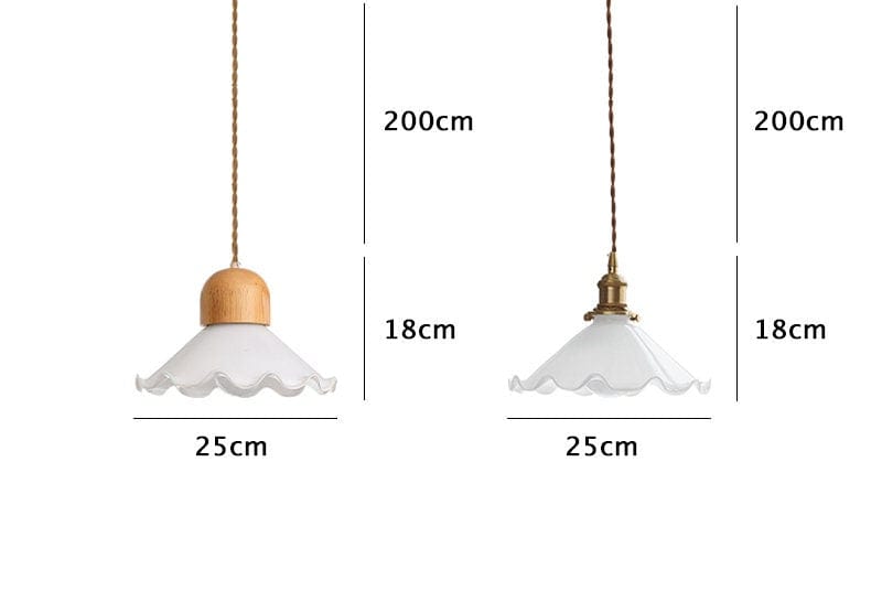 Classic White Glass Floral LED Pendant Light