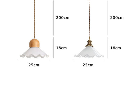 Classic White Glass Floral LED Pendant Light