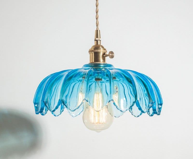 Elegant Glass Pendant Light with Brass Fitting and Bulb