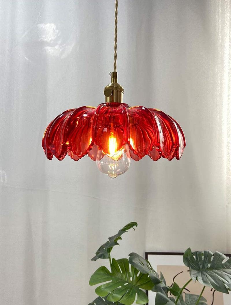 Elegant Glass Pendant Light with Brass Fitting and Bulb