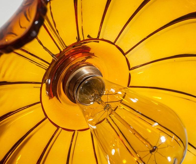 Elegant Glass Pendant Light with Brass Fitting and Bulb