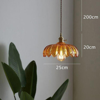 Elegant Glass Pendant Light with Brass Fitting and Bulb