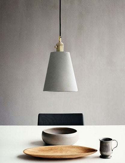 Unique Concrete Pendant Lamp with LED Bulb Included