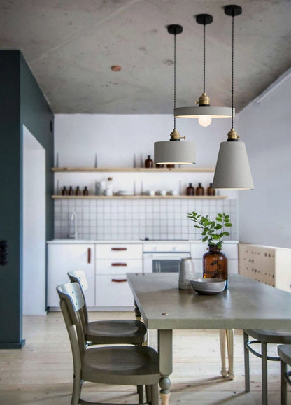 Unique Concrete Pendant Lamp with LED Bulb Included