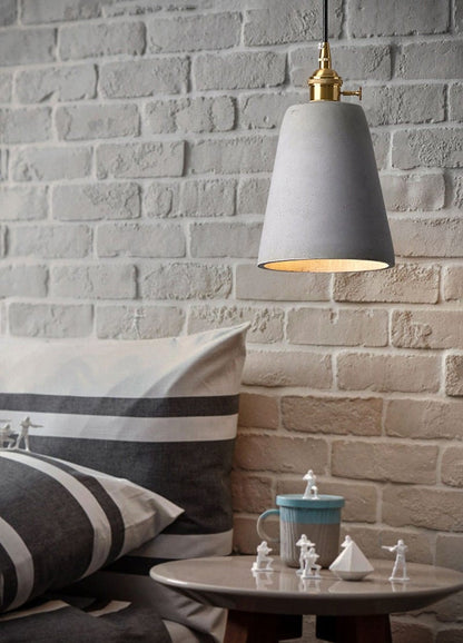 Unique Concrete Pendant Lamp with LED Bulb Included