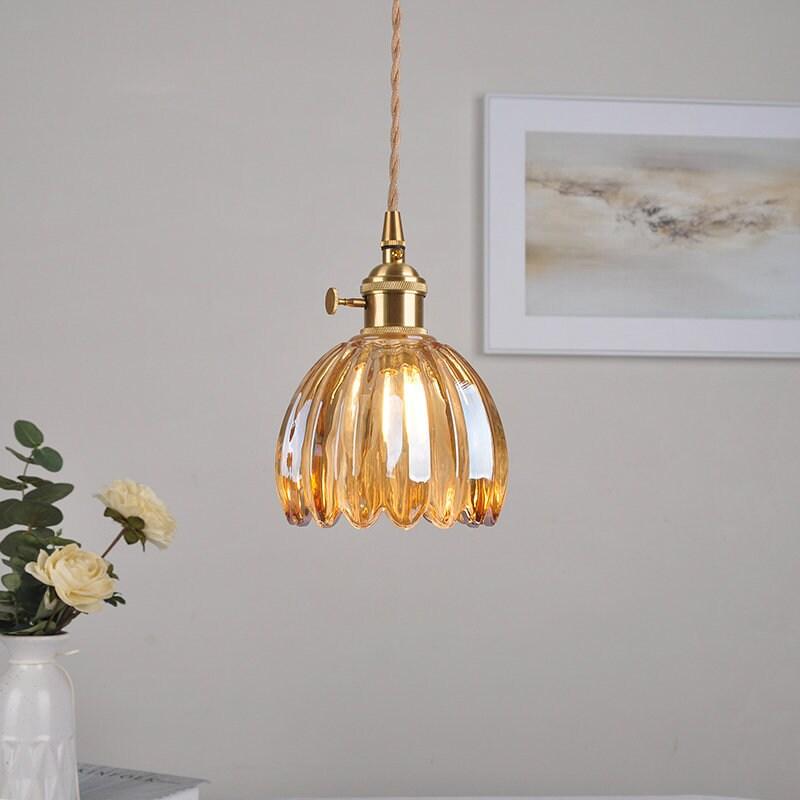 Small Elegant Glass Pendant Lamp with LED Bulb