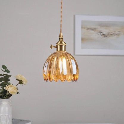 Small Elegant Glass Pendant Lamp with LED Bulb