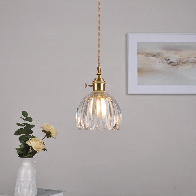 Small Elegant Glass Pendant Lamp with LED Bulb
