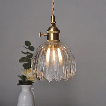 Small Elegant Glass Pendant Lamp with LED Bulb