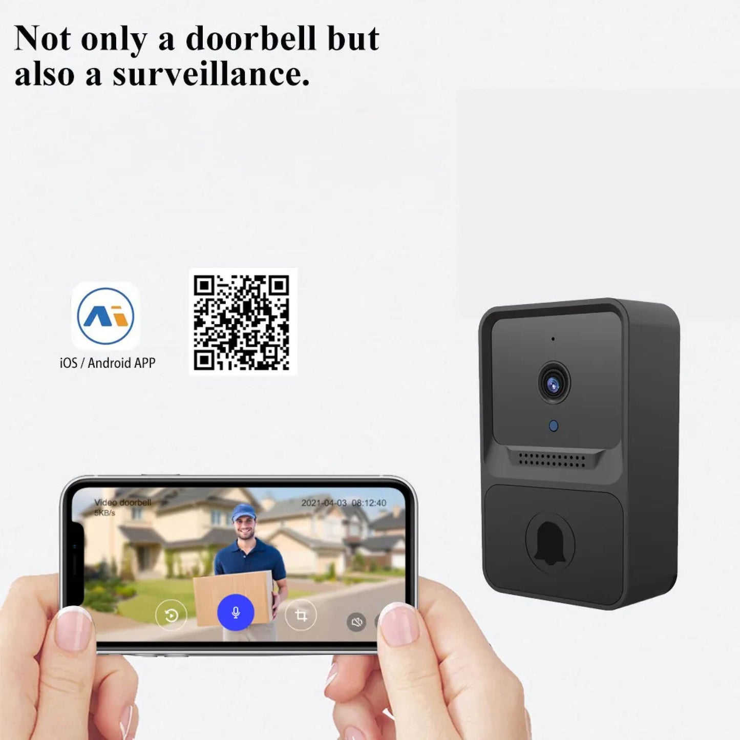 Wireless Smart Doorbell Camera With Audio
