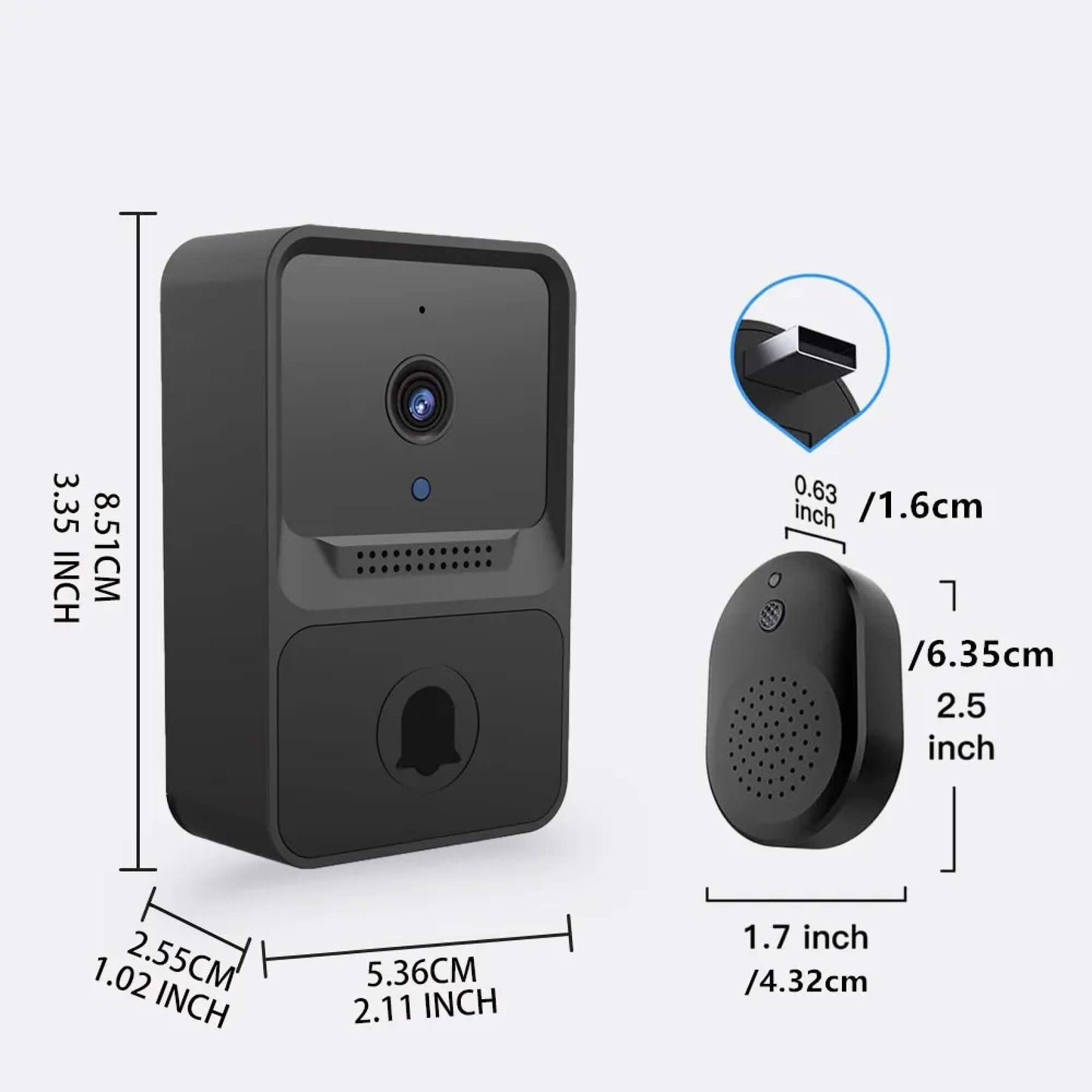 Wireless Smart Doorbell Camera With Audio