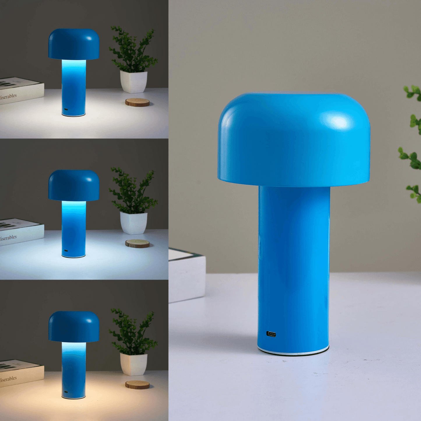 Portable LED Table Lamp In Metal And Glass