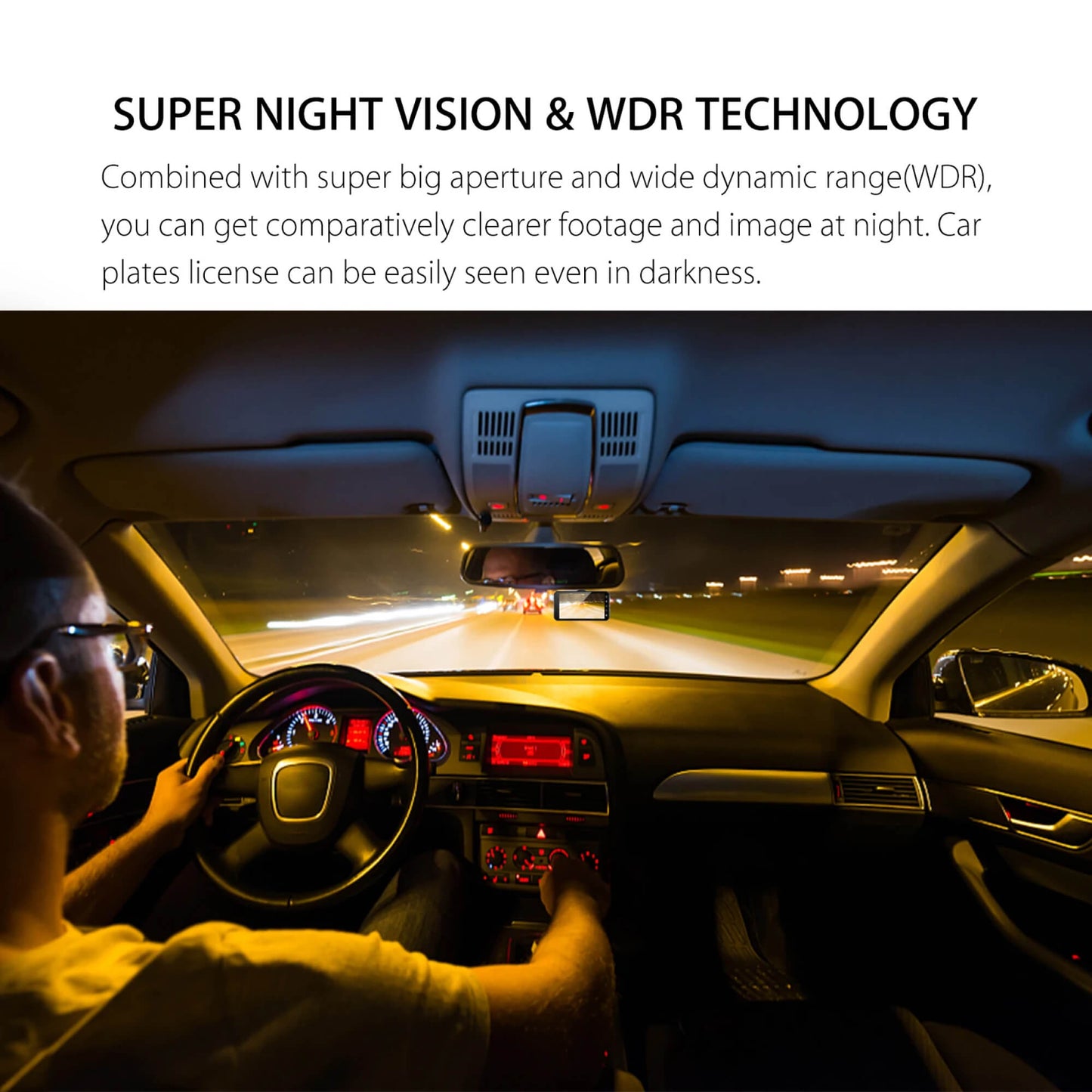 HD Dual Lens Car Camera Front Rear 1080p 4 Inch Screen