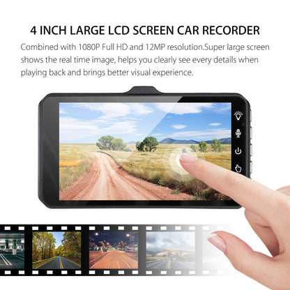 HD Dual Lens Car Camera Front Rear 1080p 4 Inch Screen
