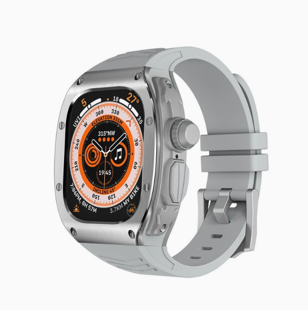Luxury Metal Case and Soft Strap for Apple Watch Ultra