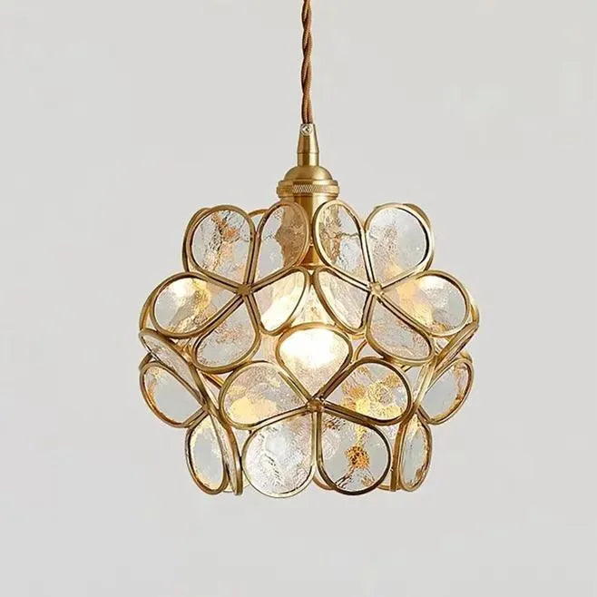 Elegant Flower Glass Hanging Lamp