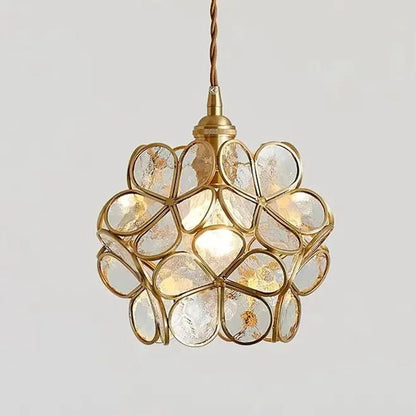 Elegant Flower Glass Hanging Lamp