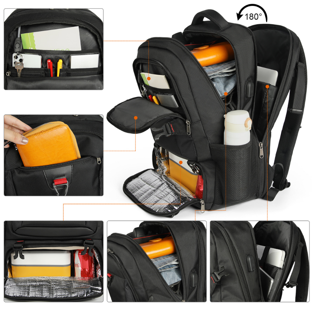Spacious Hiking Backpack with Insulated Laptop Pocket