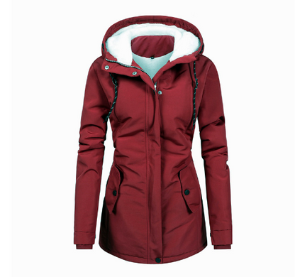 Warm Quilted Waterproof Parka Coat for Ladies