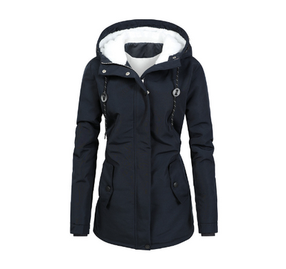 Warm Quilted Waterproof Parka Coat for Ladies