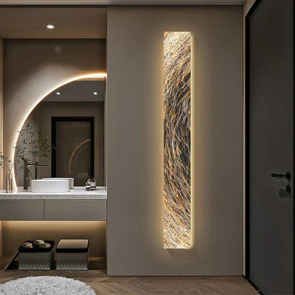 Rustic Fabric Panel Wall Light