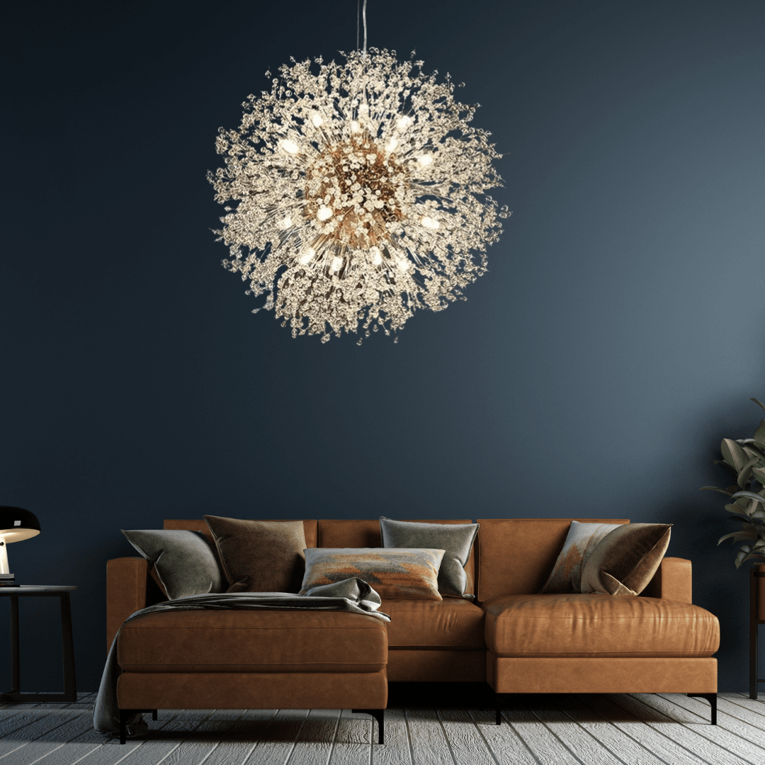 Luxurious Crystal Floral Pendant Light Fixture