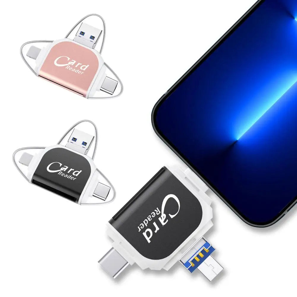 Compact 4-in-1 USB Card Reader - Lusomart